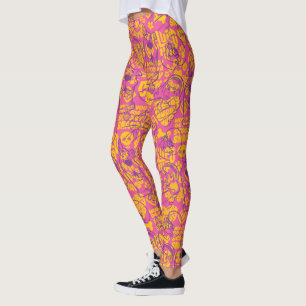 Legging Scooby-Doo   Padrão de Flor Funky