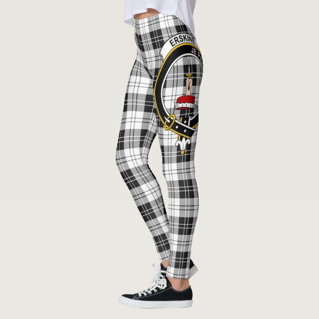 Legging Scotstee Clan Erskine Black and White Crest Tartan (Esquerda)