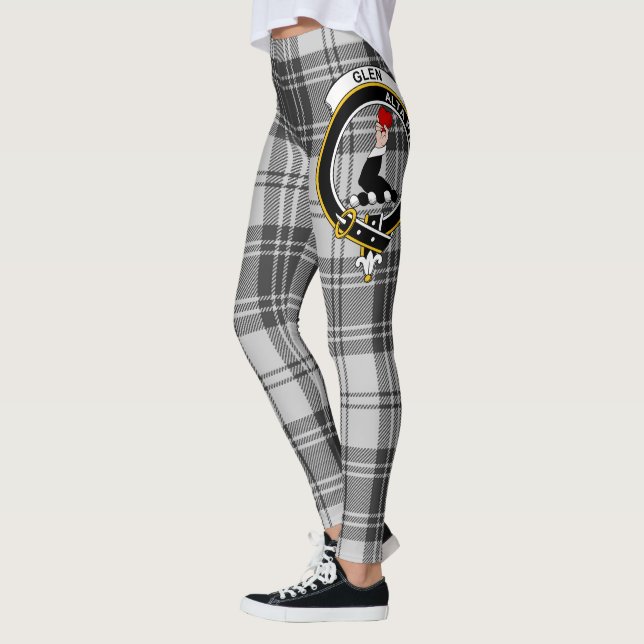 Legging Scotstee Clan Glen Cinza Crest Tartan Women Leggin (Esquerda)