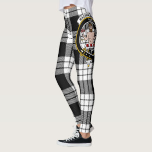 Legging Scotstee Clan MacFarlane Black & White Crest Tarta
