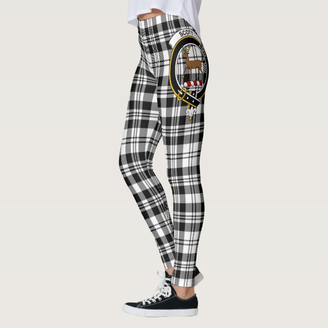 Legging Scotstee Clan Scott Black White Modern Crest (Esquerda)