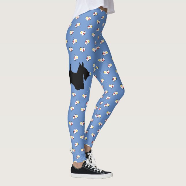 Legging Scottish Terrier Silhouette Hearts (Direita)