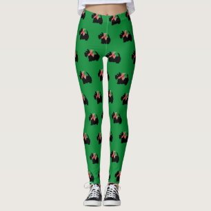 Legging Scotty Dog Green Holiday