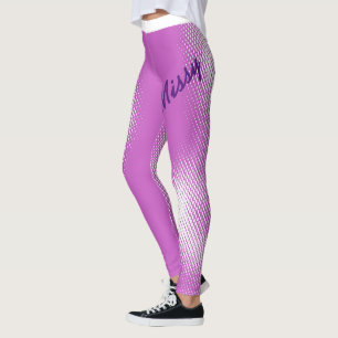 Legging Script grande com padrão de ponto branco na sua co