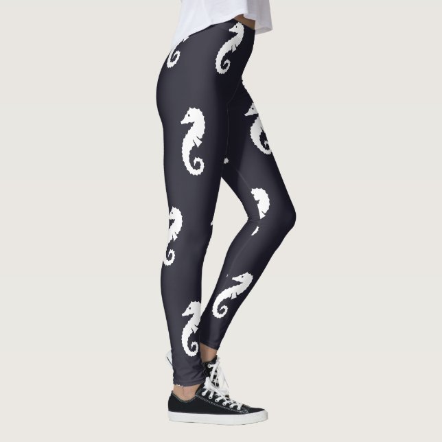 Legging SEAHORSE náutica branca e azul-marinho (Direita)