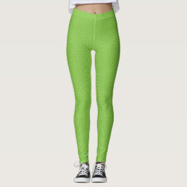 Legging Seamless  bright lime polka dot pattern 