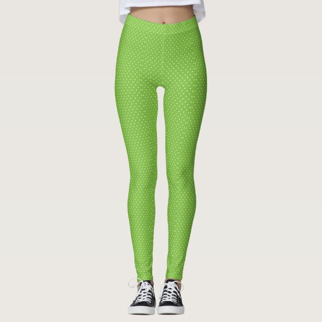Legging Seamless  bright lime polka dot pattern  (Frente)
