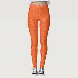 Legging Seamless  bright orange background polka dot