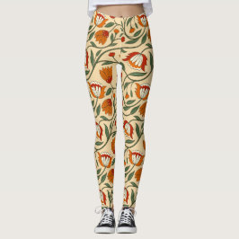 Legging Seamless floral pattern in beige background