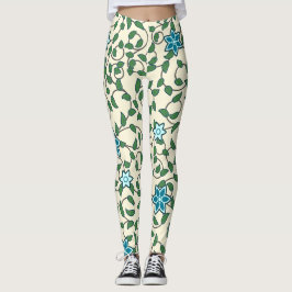 Legging Seamless floral pattern on beige background