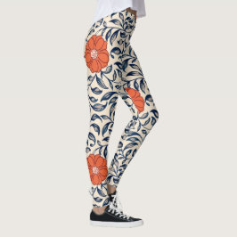 Legging Seamless floral pattern with vibrant orange flower