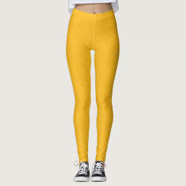 Legging Seamless yellow-orange  polka dot  pattern 