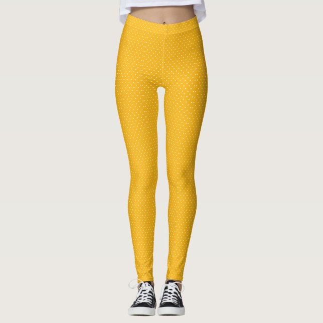 Legging Seamless yellow-orange  polka dot  pattern  (Frente)