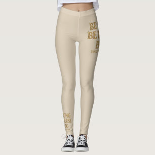 Legging Seja Forte Seja Destemido Seja Você - Ouro Motivac