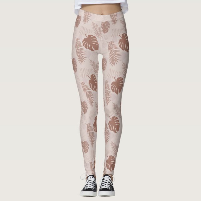Legging Selgle Monstera Mocha Mousse Beige (Frente)