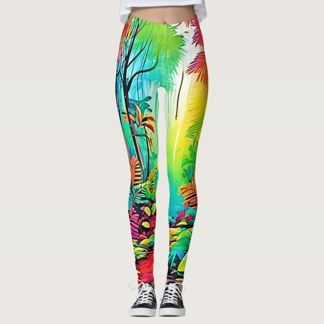 Legging Selva Arco-Íris: Sonho Vivo (Frente)