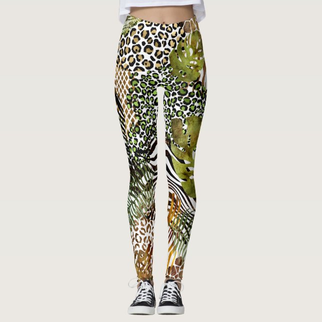 Legging Selva de abstrato (Frente)