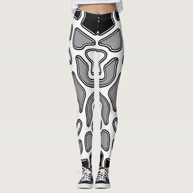 Legging Sem soltura branca e preta "Ratti_Creative_Arts" (Frente)