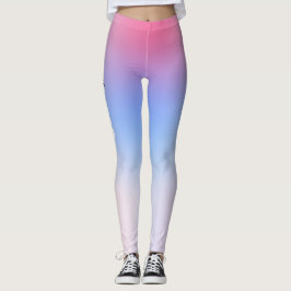 Legging Seminário de Ioga de Giro Azul-Cor-de-Rosa Mole