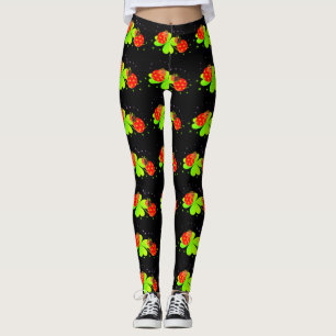 Legging Senhora Insetos em caneleiras de um teste padrão