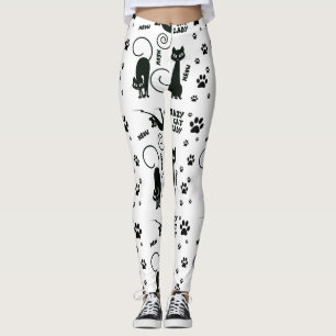 Legging senhora louca caneleiras do gato