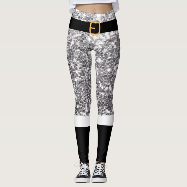 Legging Senhora Santa Claus Silver Glitter (Frente)