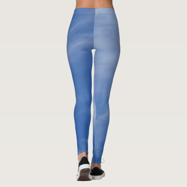 Legging Senhoras Esportivas, Ativewear, céu azul (Verso)