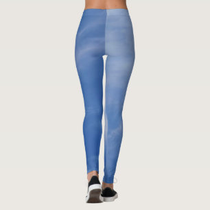 Legging Senhoras Esportivas Chic Roupas Ativas Céu Azul