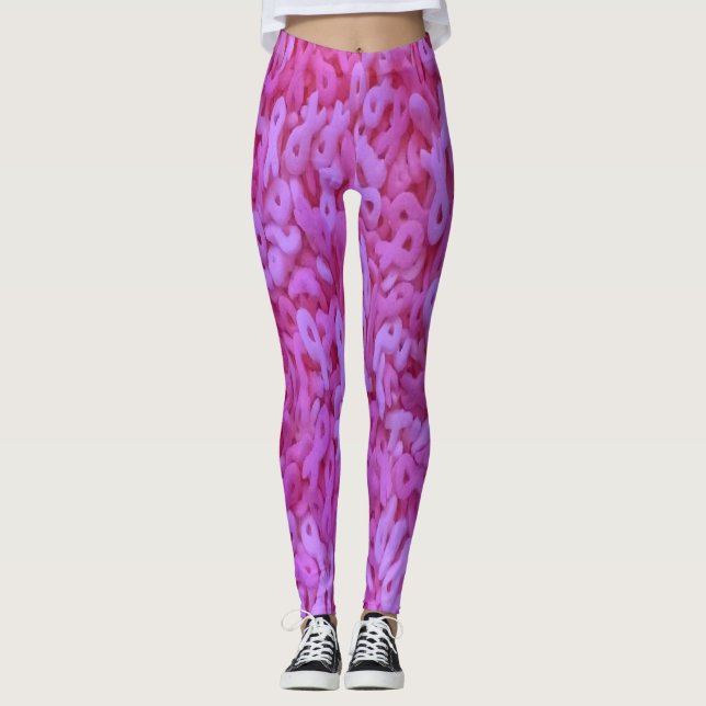 Legging Sensibilização do Cancer de Fita Rosa (Frente)