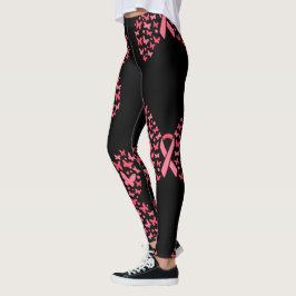 Legging Sensibilização do cancer de Fita Rosa