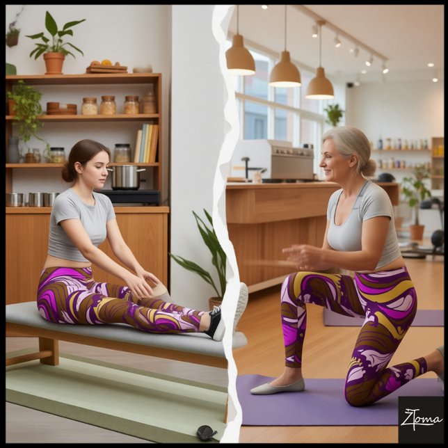 Legging Sepia Abstract Pebble Bean Repeating Pattern (Criador carregado)