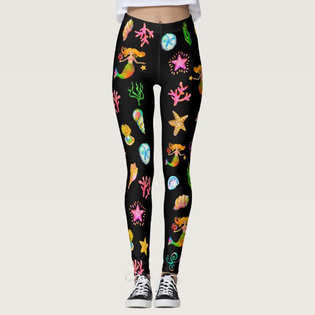 Legging Sereia e Conchas Vibração de Praia (Frente)