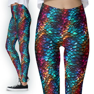 Legging Sereia Escala Peixes Submarinos Monstro do Oceano