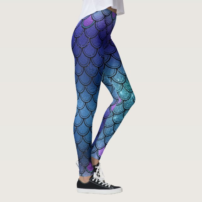 Legging Sereia Sparkly do brilho (Direita)