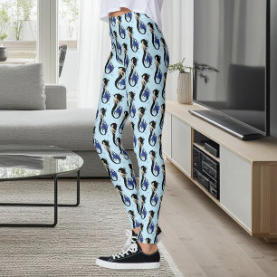 Legging Sereia Tribal Azul