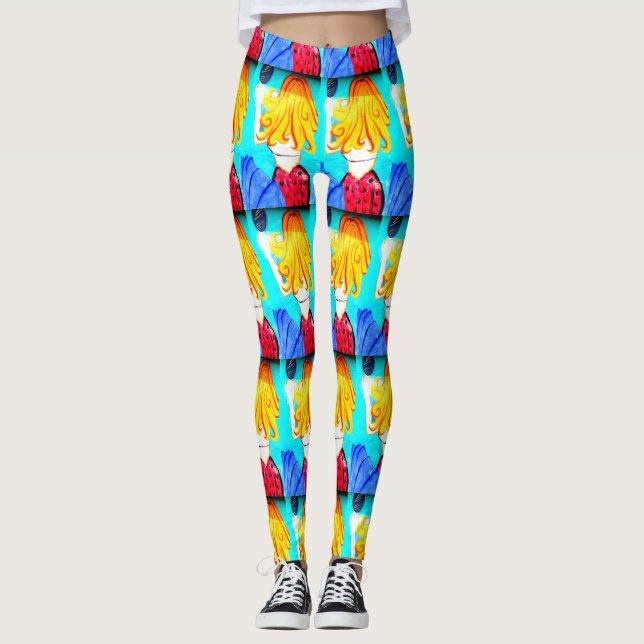 Legging sereias loiras com espelho (Frente)