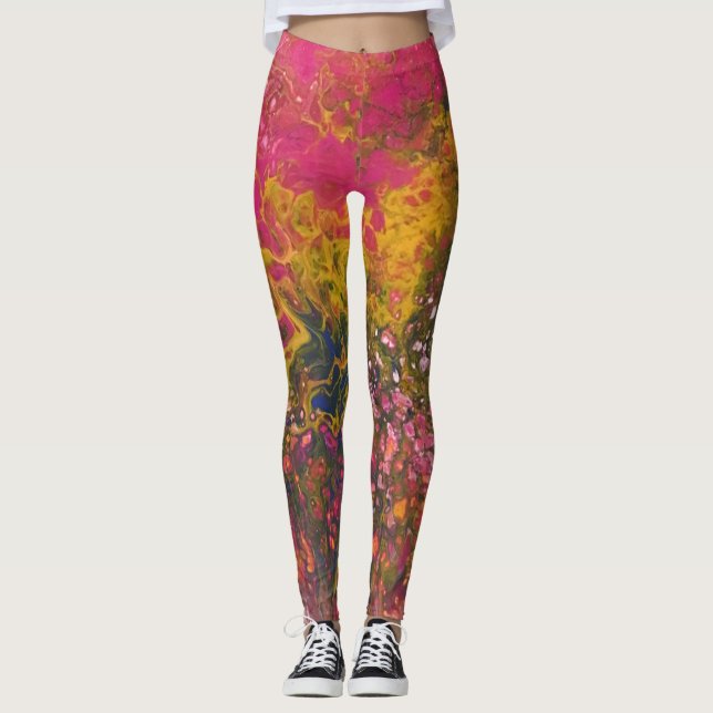 Legging Série Crayon derretida - pintura acrílica para der (Frente)