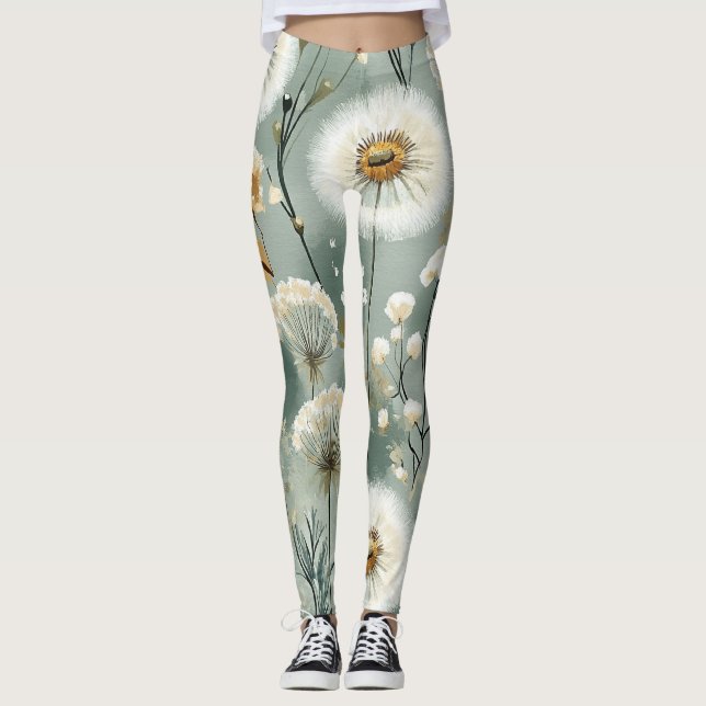 Legging Série de Design de Dente-de-Leão #3 (Frente)