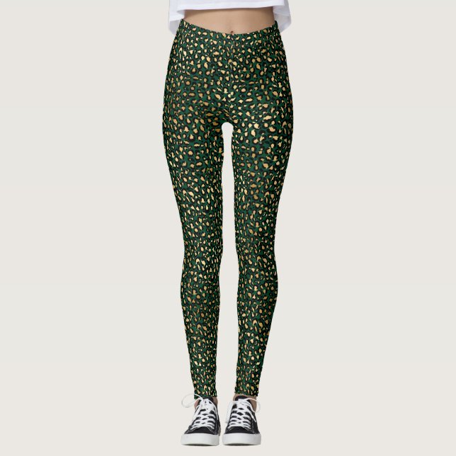 Legging Série Esmeralda e Ouro Safari Design 1 (Frente)
