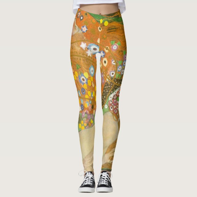 Legging Serpentes d'água II por Gustav Klimt, Art Nouveau (Frente)