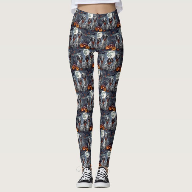 Legging Setter Inglês Halloween Assustador (Frente)