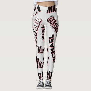 Legging Seu nome é padrão monograma rosa cor sombra