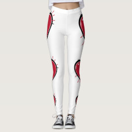 Legging Sexy Red Heart Gym Activewear