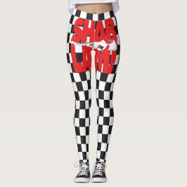 Legging SHABLAM! com arrastar rainha e quadrados de bandei