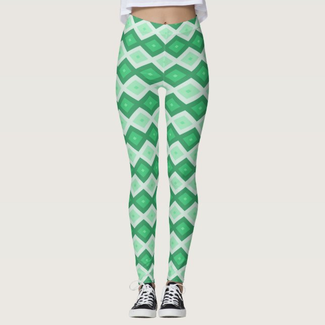 Legging Shades of green diamond pattern (Frente)