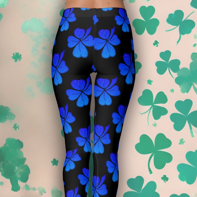 Legging Shamrock Clover Blue Pattern Rua. Dia de Patrick (Criador carregado)