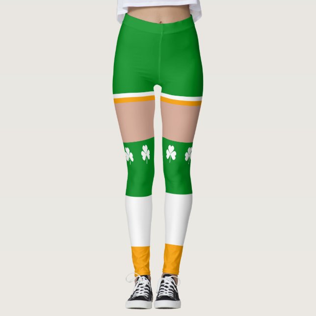Legging Shamrock Irish Dia de São Patrício Novelty Fun (Frente)