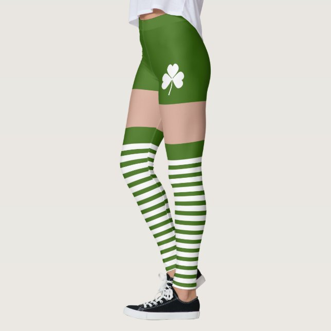 Legging Shamrock Irish Green Dia de São Patrício Novelty D (Esquerda)