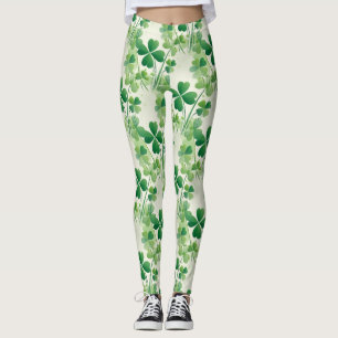 Legging Shamrock Quatro Folhas Dia de São Patrício