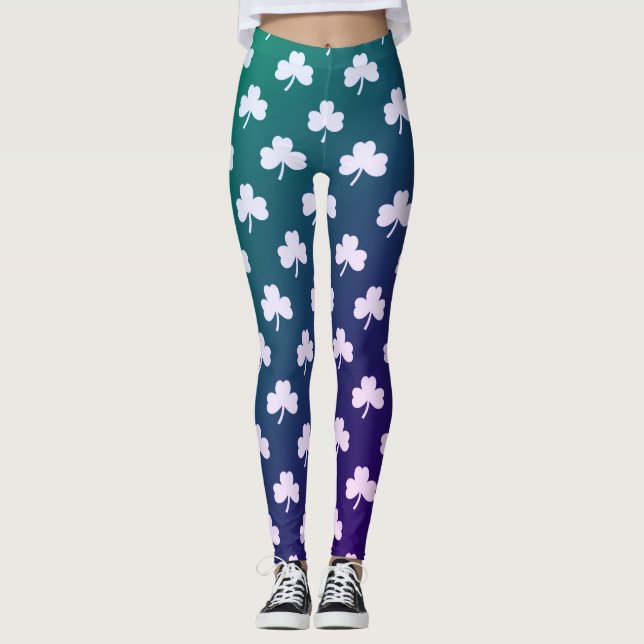 Legging Shamrock White Blue Green Ombro (Frente)
